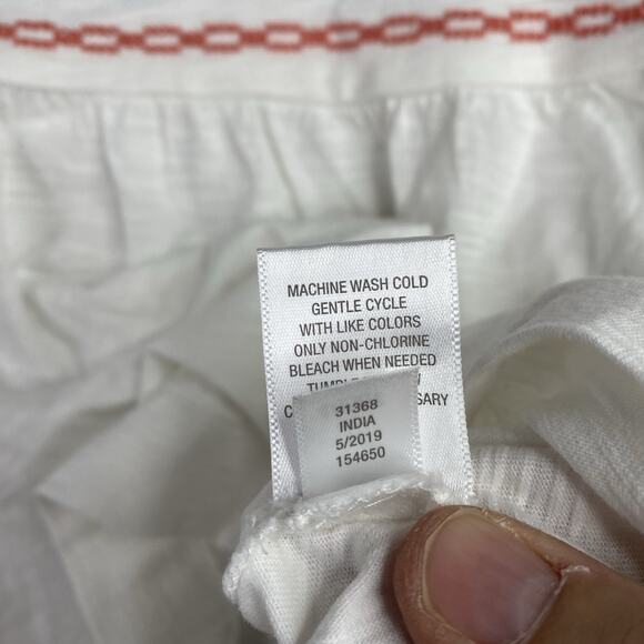 Garnet Hill Dress Girls Sz L White Embroidered 3/4 Sleeve Tunic Top Knit Pullove - Picture 7 of 10